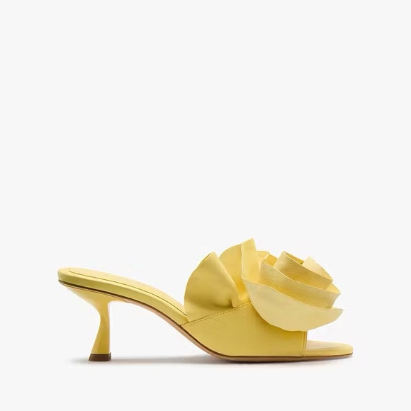 ♠️Kate Spade Flourish Floral Heeled Sandal, Yuzu Jam Yellow NEW NIB - Picture 2 of 6